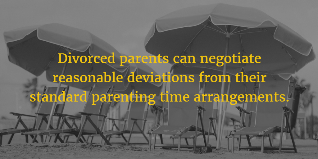 planning a summer vacation parenting time arrangement