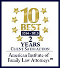 10 Best 2014 - 2015 Client Satisfaction - America Institute of Family Law Attorney